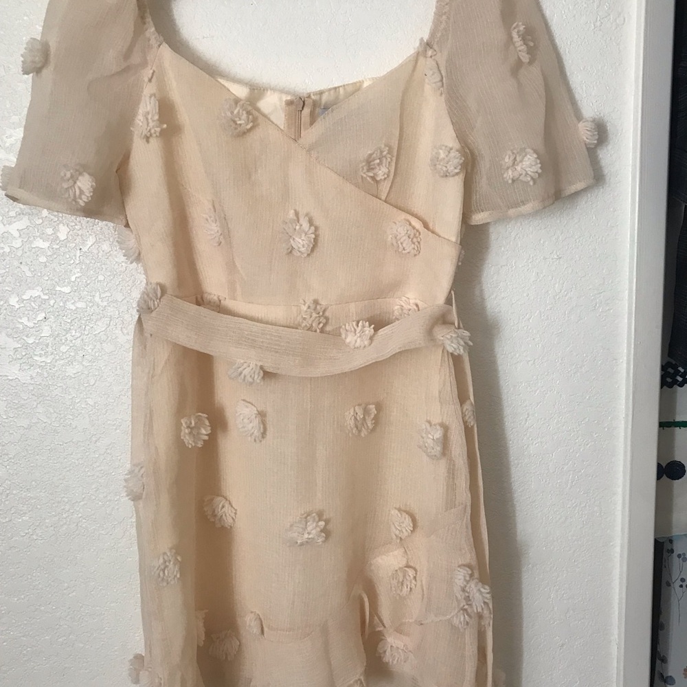 Elegant Cream Floral Dress